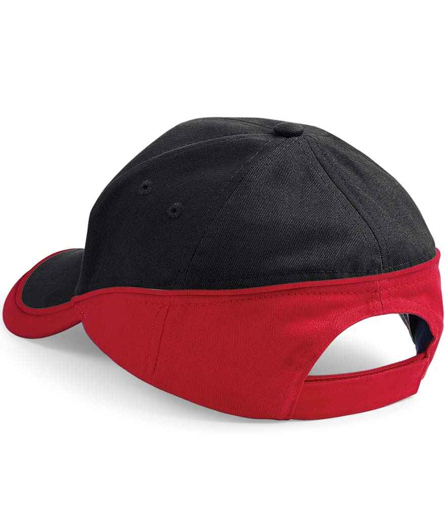 Beechfield Teamwear Competition Cap - Black/Classic Red