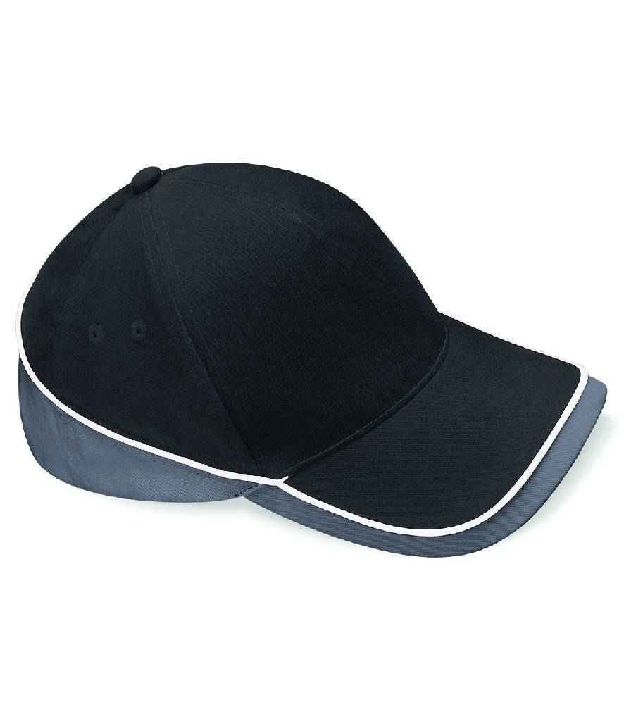 Beechfield Teamwear Competition Cap - Black/Graphite Grey/White