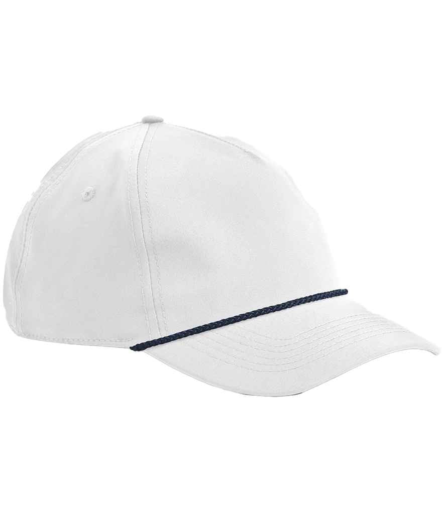 Beechfield Rope Detail Golf Cap - White/Navy