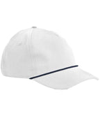 Beechfield Rope Detail Golf Cap - White/Navy