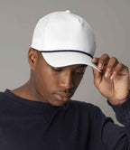 Beechfield Rope Detail Golf Cap - White/Navy