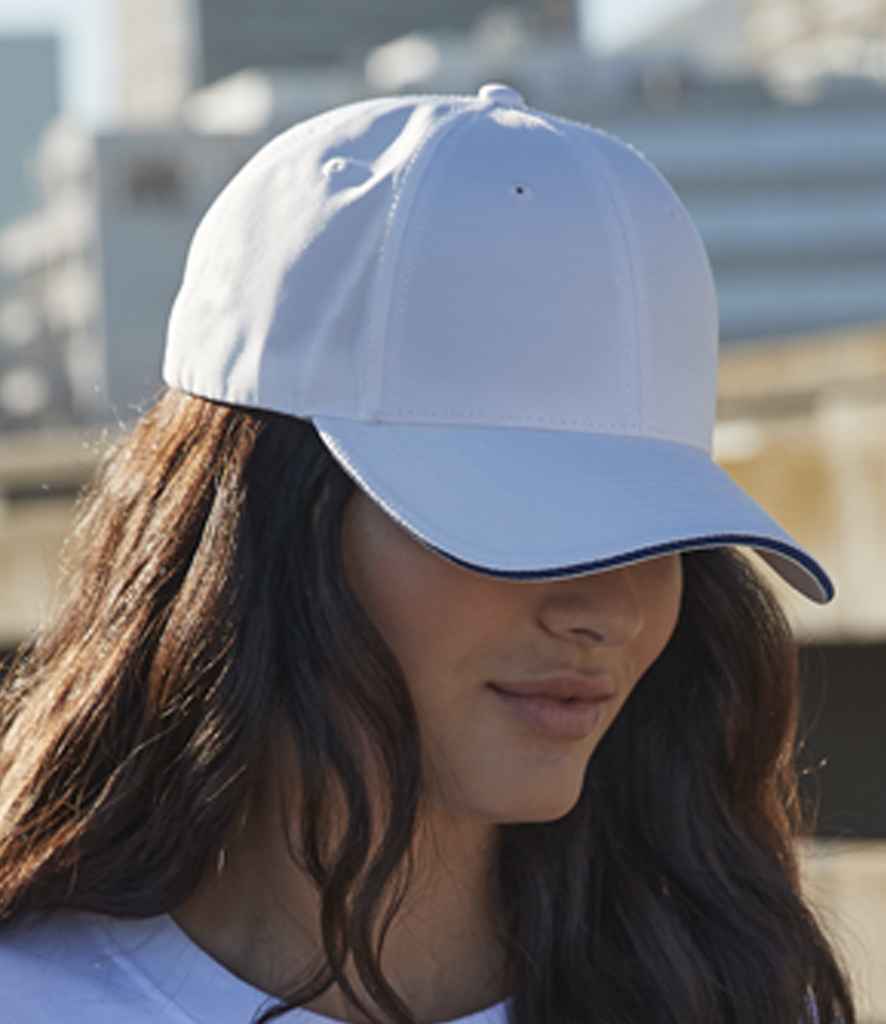 Beechfield Team Sports-Tech Cap - White/French Navy