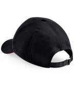 Beechfield Athleisure 6 Panel Cap - Black/Classic Red