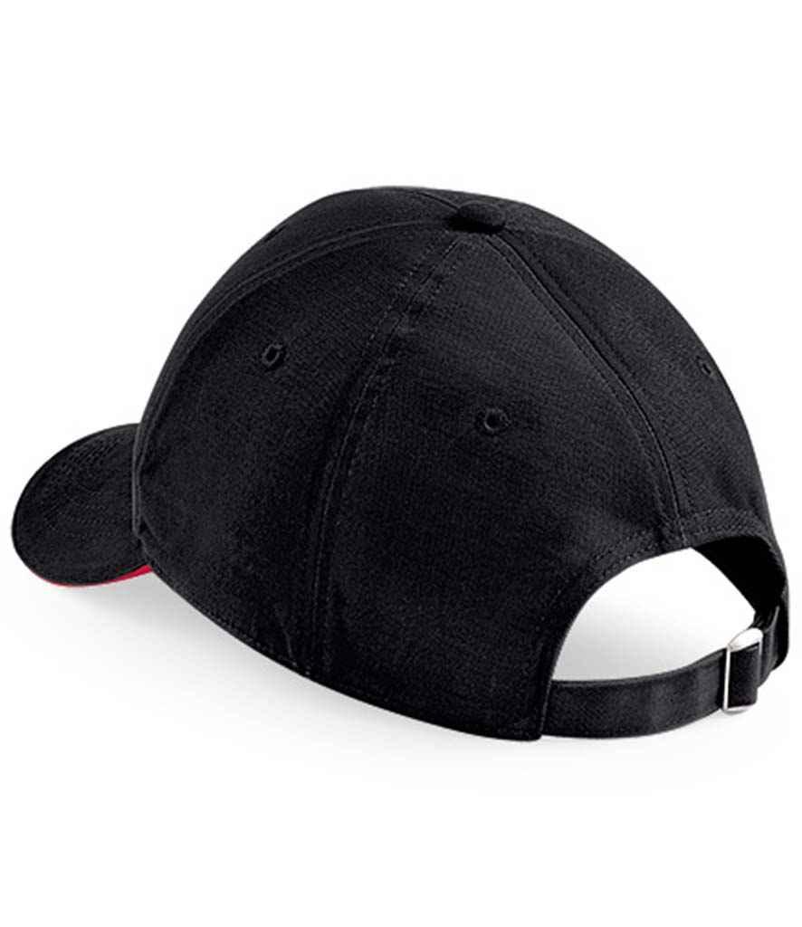 Beechfield Athleisure 6 Panel Cap - Black/Classic Red