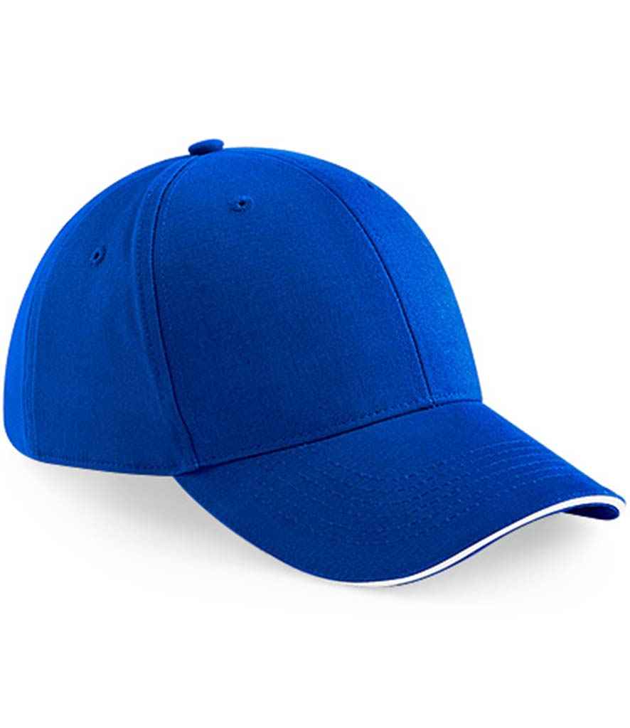 Beechfield Athleisure 6 Panel Cap - Bright Royal/White