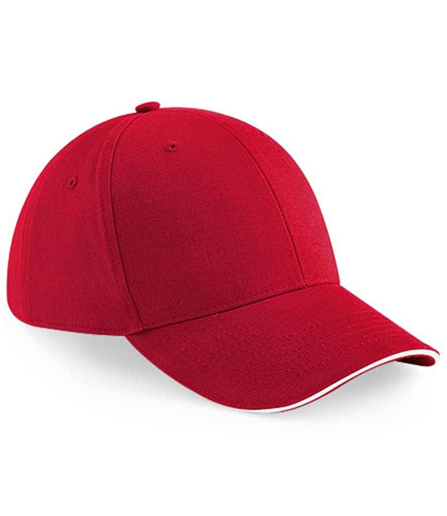 Beechfield Athleisure 6 Panel Cap - Classic Red/White