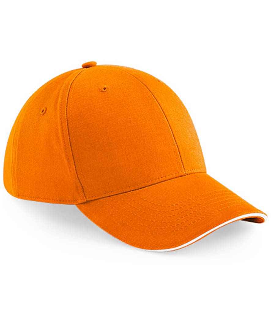 Beechfield Athleisure 6 Panel Cap - Orange/White