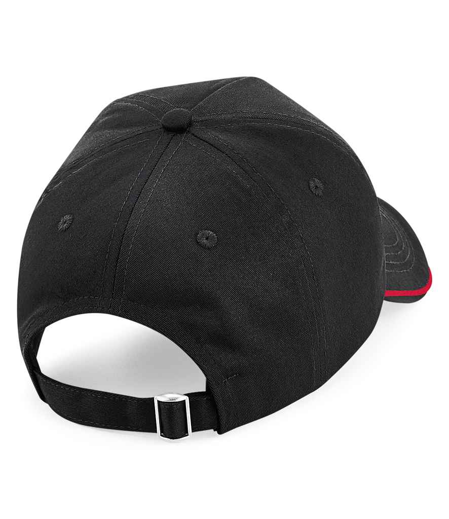Beechfield Authentic Piped 5 Panel Cap - Black/Classic Red
