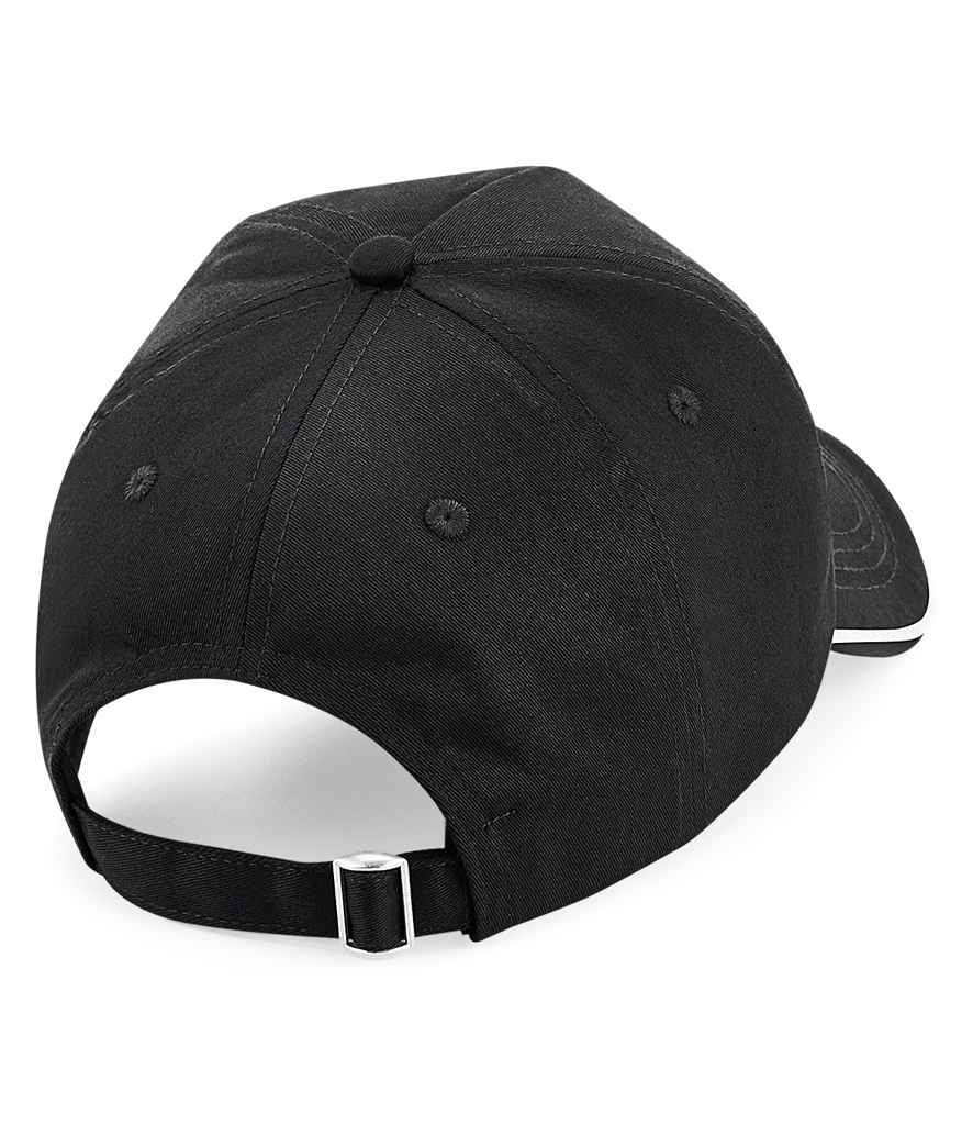 Beechfield Authentic Piped 5 Panel Cap - Black/White