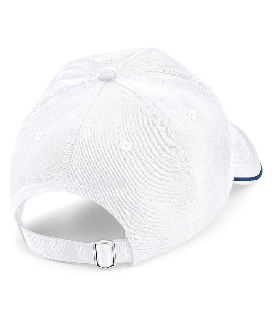 Beechfield Authentic Piped 5 Panel Cap - White/French Navy