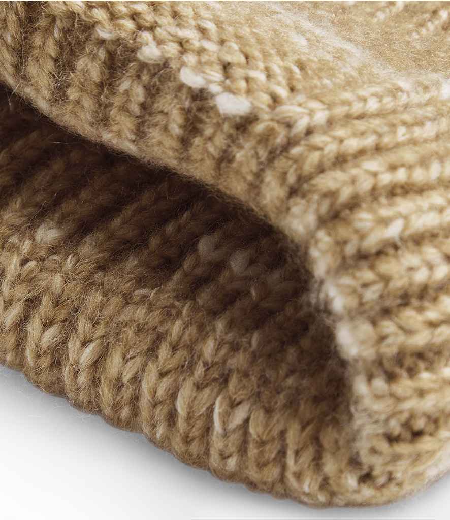 Beechfield Chunky Knitted Patch Beanie - Expresso Haze