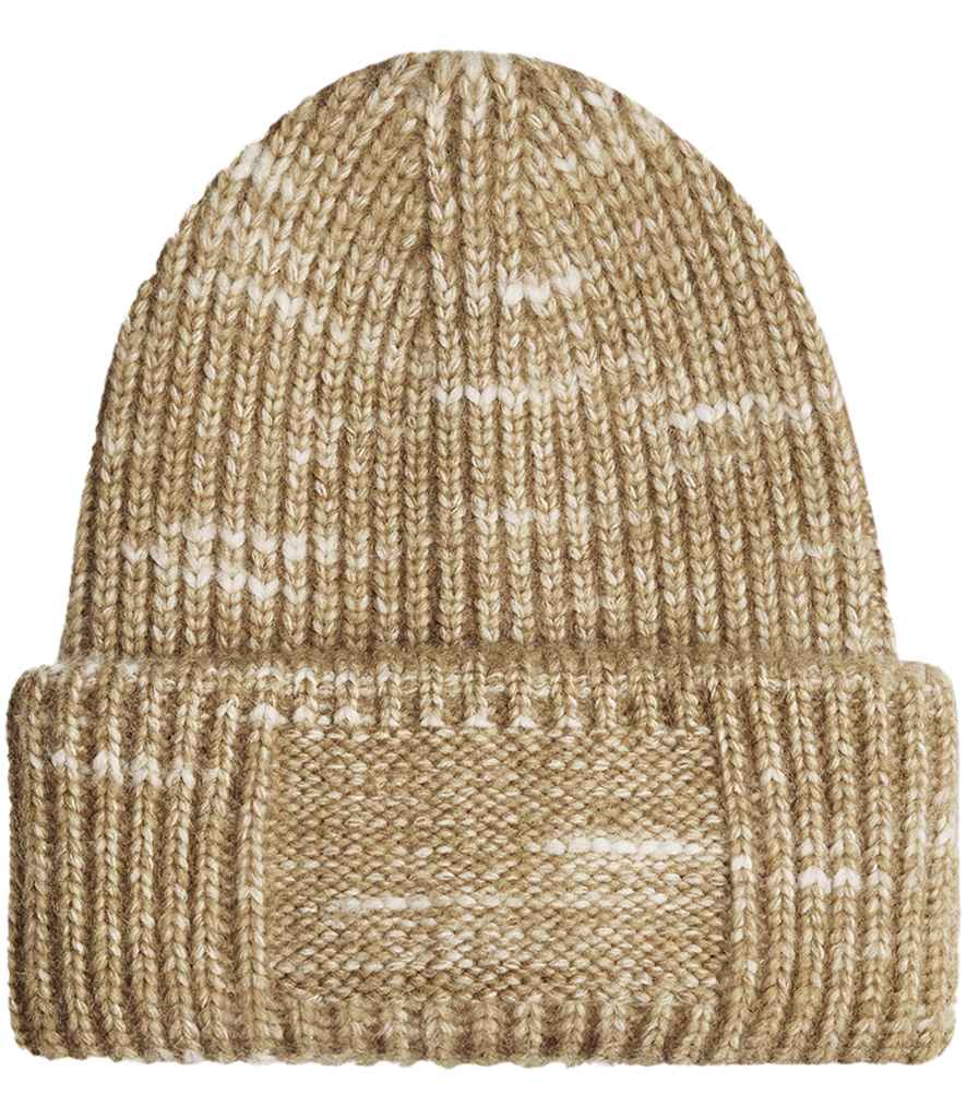 Beechfield Chunky Knitted Patch Beanie - Expresso Haze