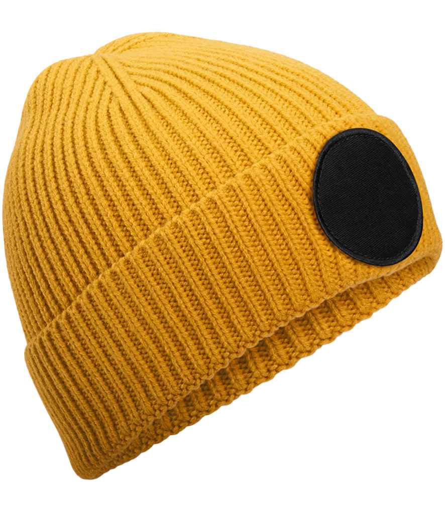 Beechfield Circular Fashion Patch Beanie - Mustard/Black