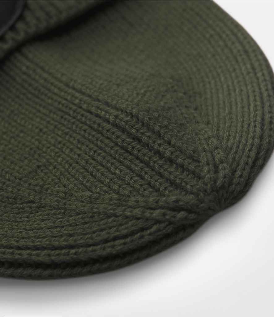 Beechfield Circular Fashion Patch Beanie - Olive Green/Black