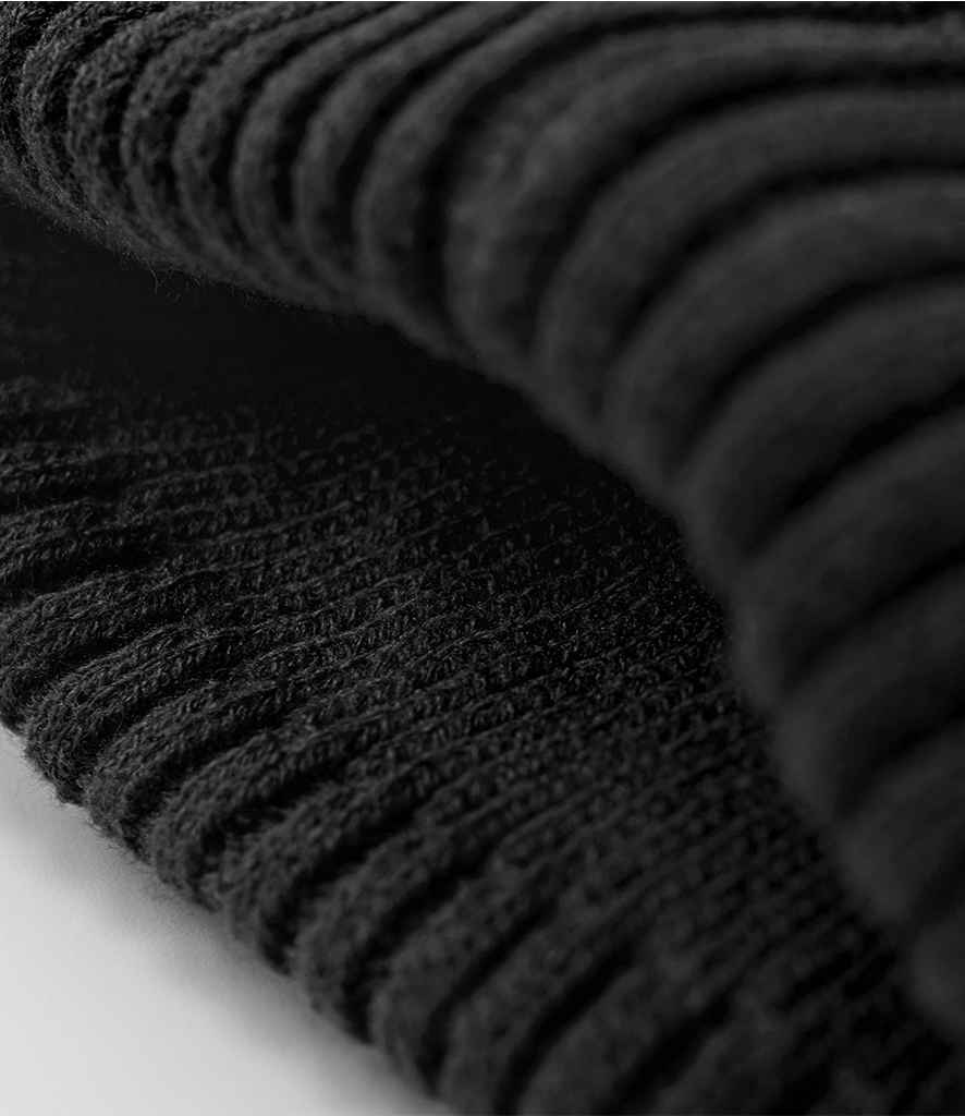 Beechfield Zip Patch Beanie - Black