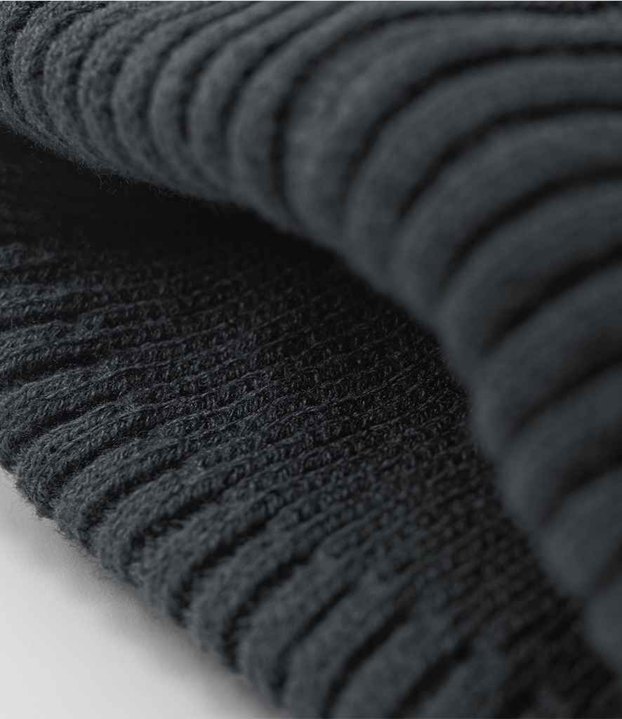 Beechfield Zip Patch Beanie - Graphite Grey/Black