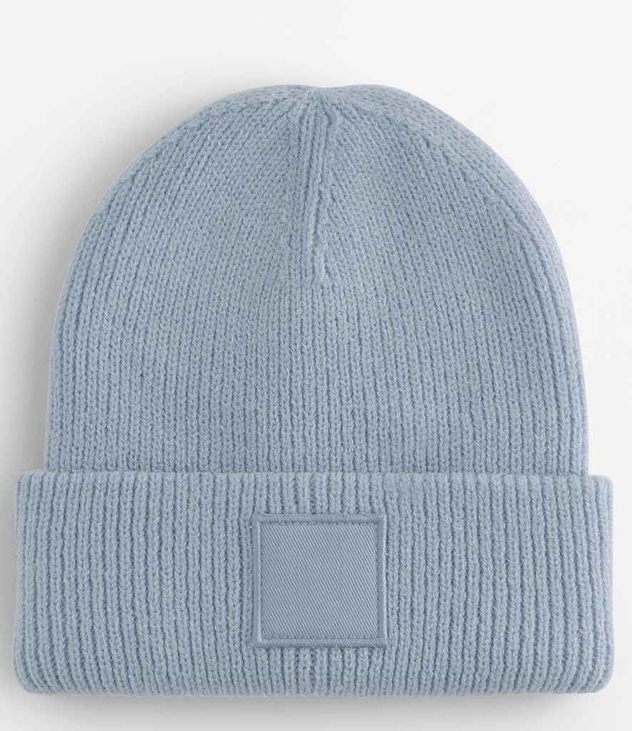 Beechfield Kids Deep Cuffed Tonal Patch Beanie - Dusty Blue