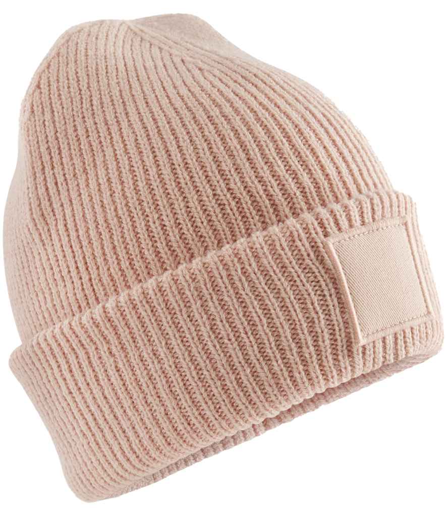Beechfield Kids Deep Cuffed Tonal Patch Beanie - Peach