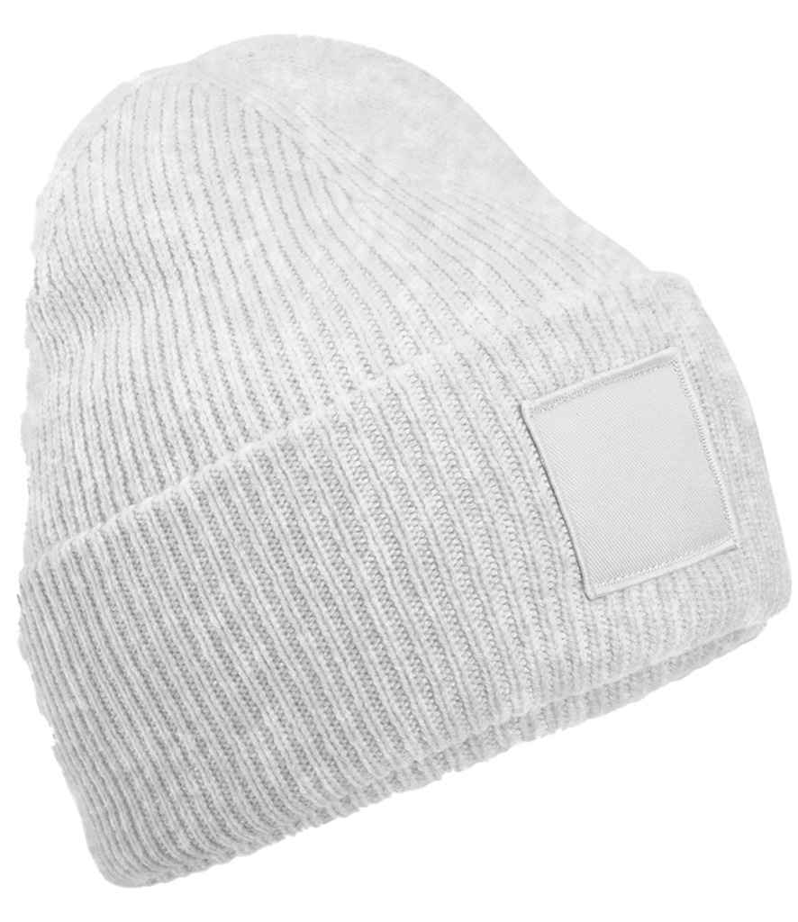 Beechfield Deep Cuff Tonal Patch Beanie - Cloud Grey