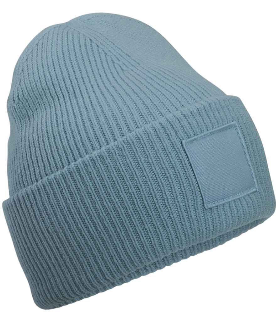 Beechfield Deep Cuff Tonal Patch Beanie - Dusty Blue