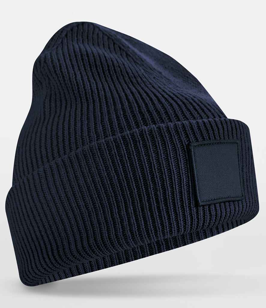 Beechfield Deep Cuff Tonal Patch Beanie - French Navy