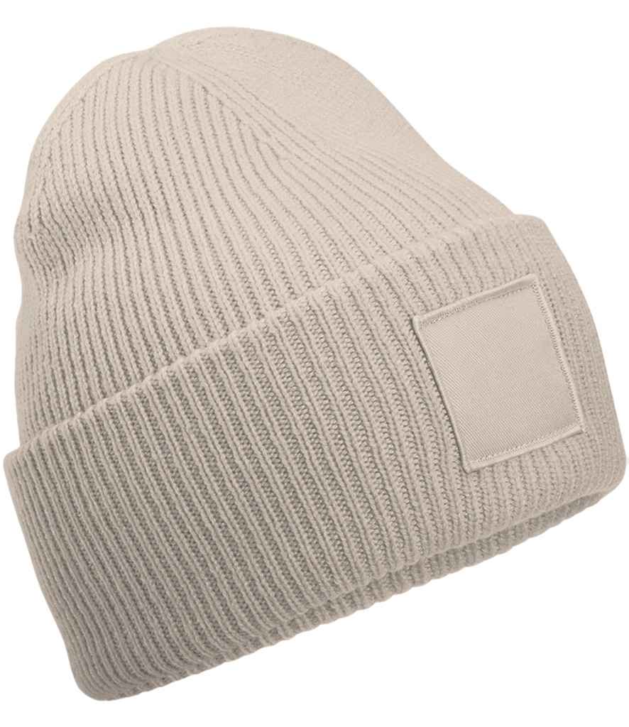 Beechfield Deep Cuff Tonal Patch Beanie - Natural Stone