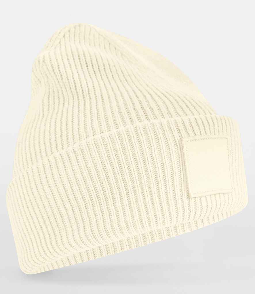 Beechfield Deep Cuff Tonal Patch Beanie - Vanilla