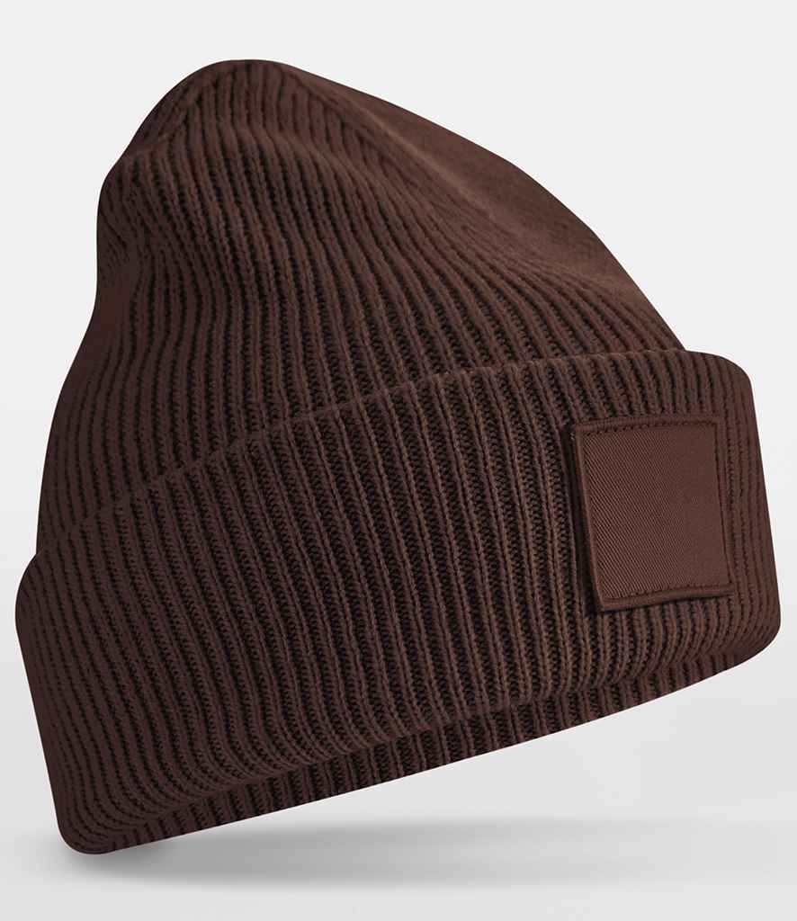Beechfield Deep Cuff Tonal Patch Beanie - Walnut