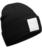 Beechfield Appliqué Patch Beanie - Black/White