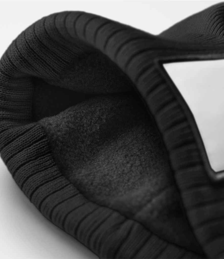Beechfield Appliqué Patch Pom Beanie - Black/White