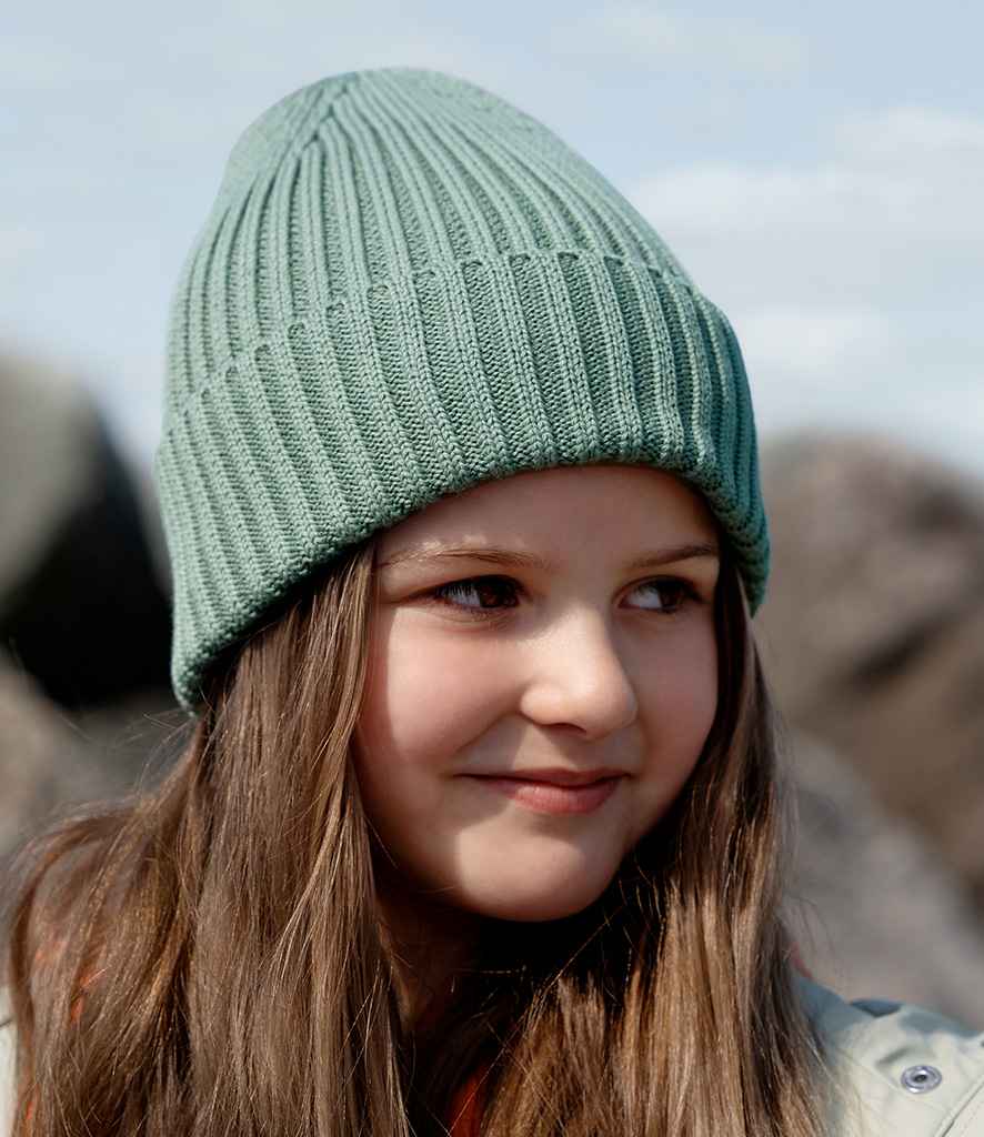 Beechfield Kids Organic Cotton Beanie - Dusty Green