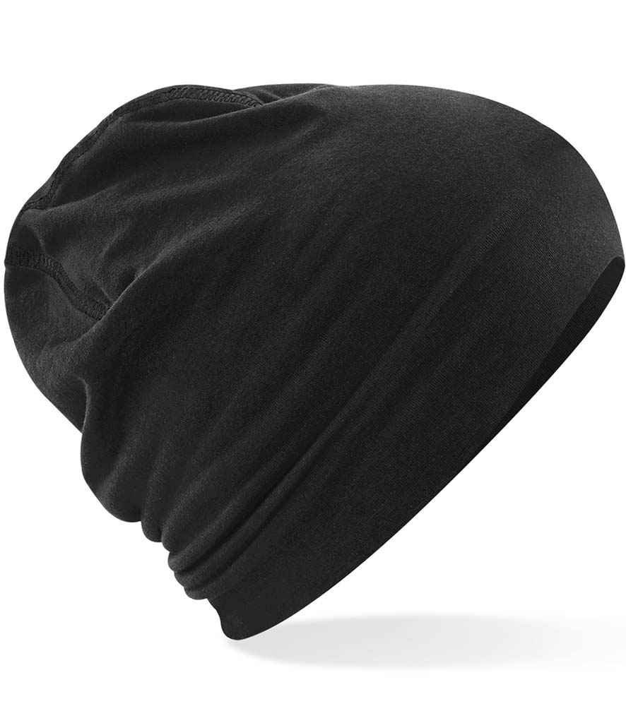 Beechfield Hemsedal Cotton Beanie - Black/Black
