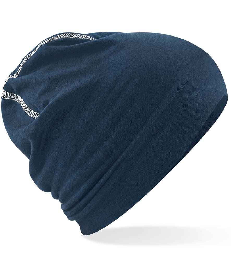 Beechfield Hemsedal Cotton Beanie - French Navy/White