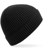 Beechfield Engineered Knit Ribbed Beanie - Black