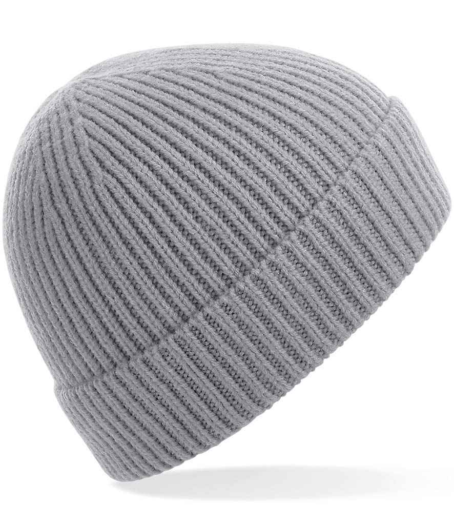 Beechfield Engineered Knit Ribbed Beanie - Light Grey
