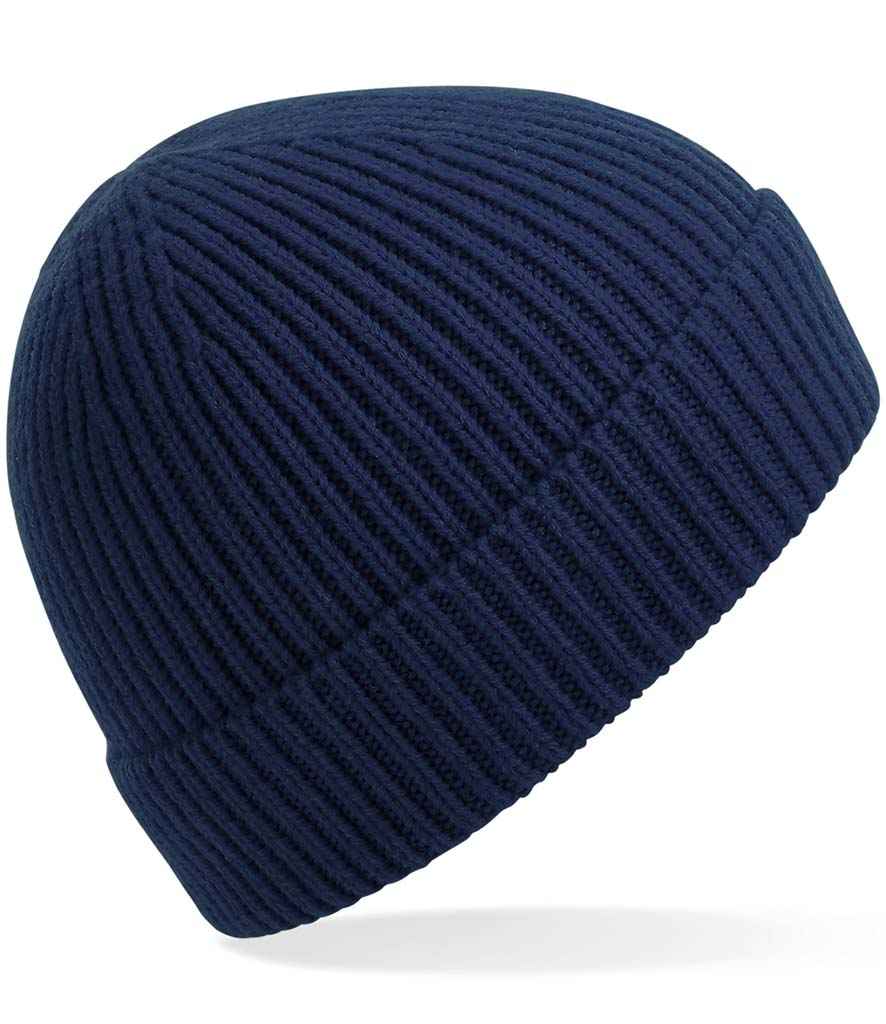 Beechfield Engineered Knit Ribbed Beanie - Oxford Navy