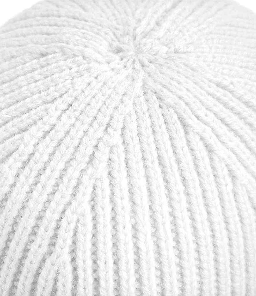 Beechfield Engineered Knit Ribbed Beanie - White