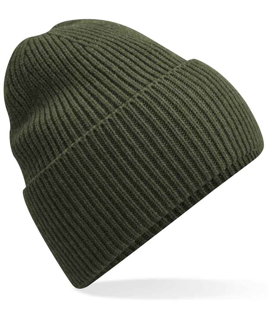 Beechfield Recycled Oversized Cuffed Beanie - Olive Green