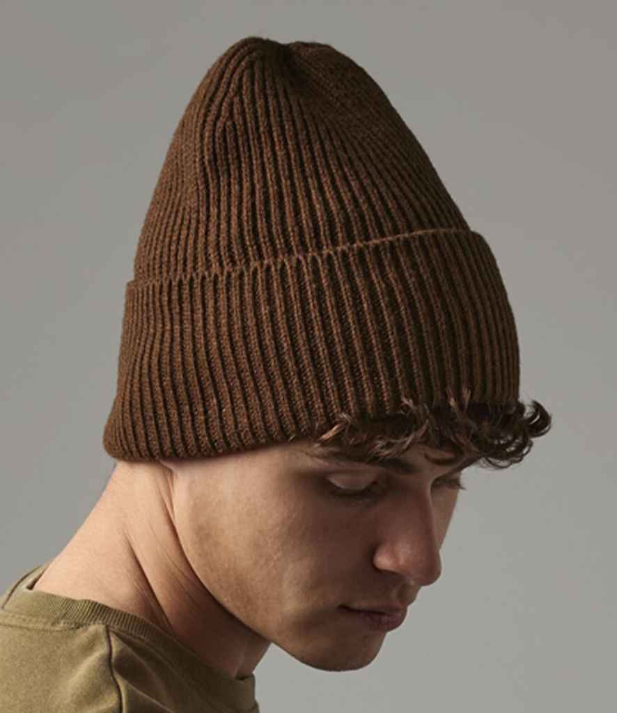 Beechfield Recycled Oversized Cuffed Beanie - Walnut