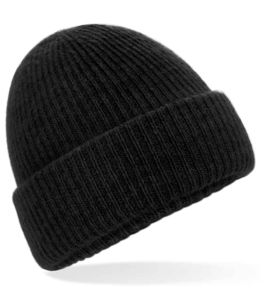 Beechfield Cosy Ribbed Beanie - Black Marl
