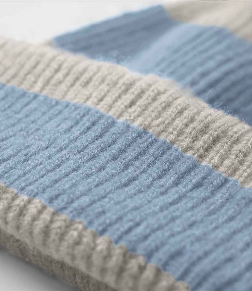 Beechfield Colour Block Beanie - Natural Stone/Dusty Blue