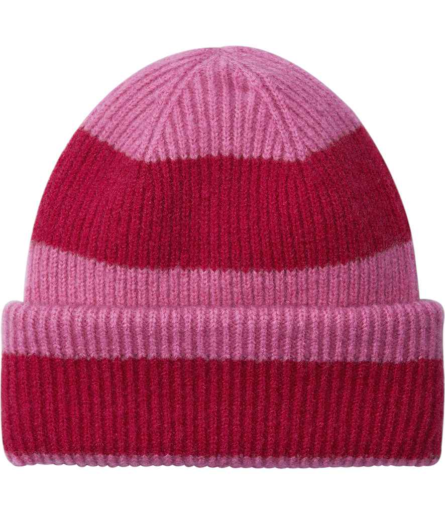 Beechfield Colour Block Beanie - True Pink/Classic Red