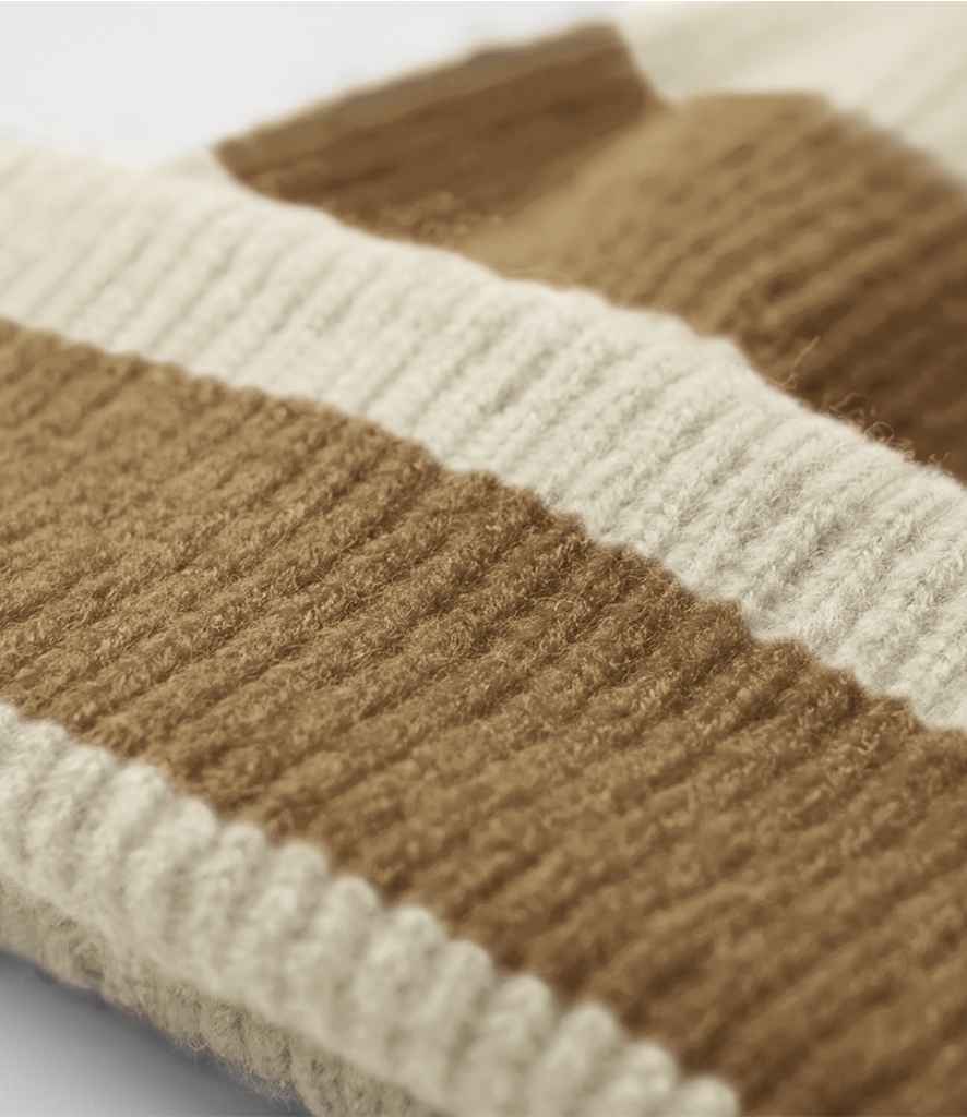 Beechfield Colour Block Beanie - Vanilla/Biscuit