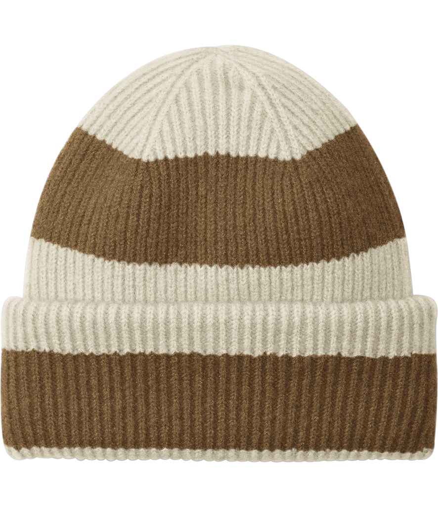Beechfield Colour Block Beanie - Vanilla/Biscuit