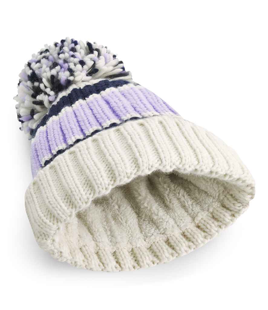 Beechfield Hygge Striped Beanie - Blue Steel