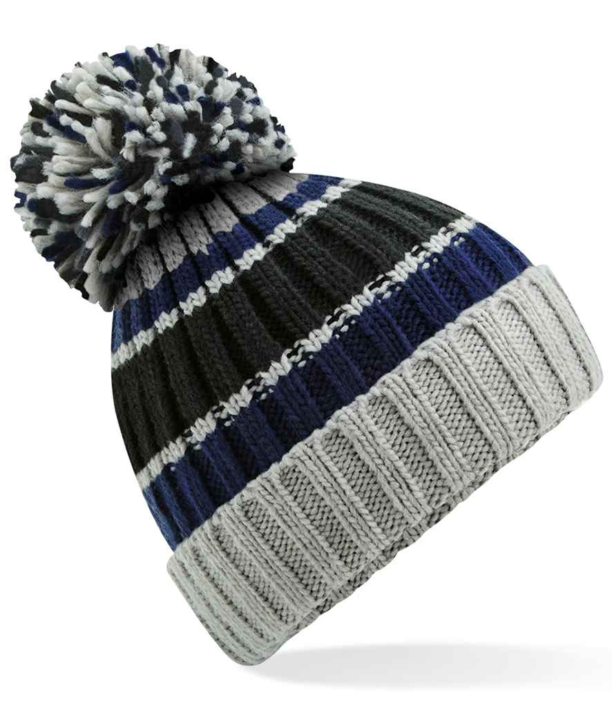 Beechfield Hygge Striped Beanie - Blue Steel