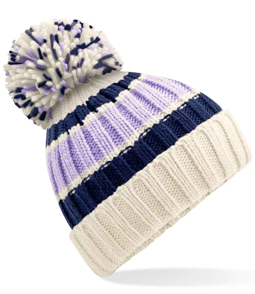 Beechfield Hygge Striped Beanie - Blueberry Cheesecake