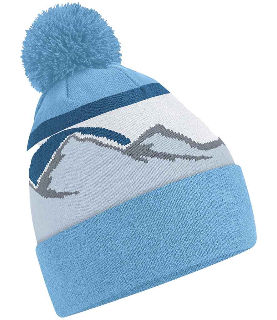 Beechfield Mountain Peaks Pom Pom Beanie - Glacier Peaks