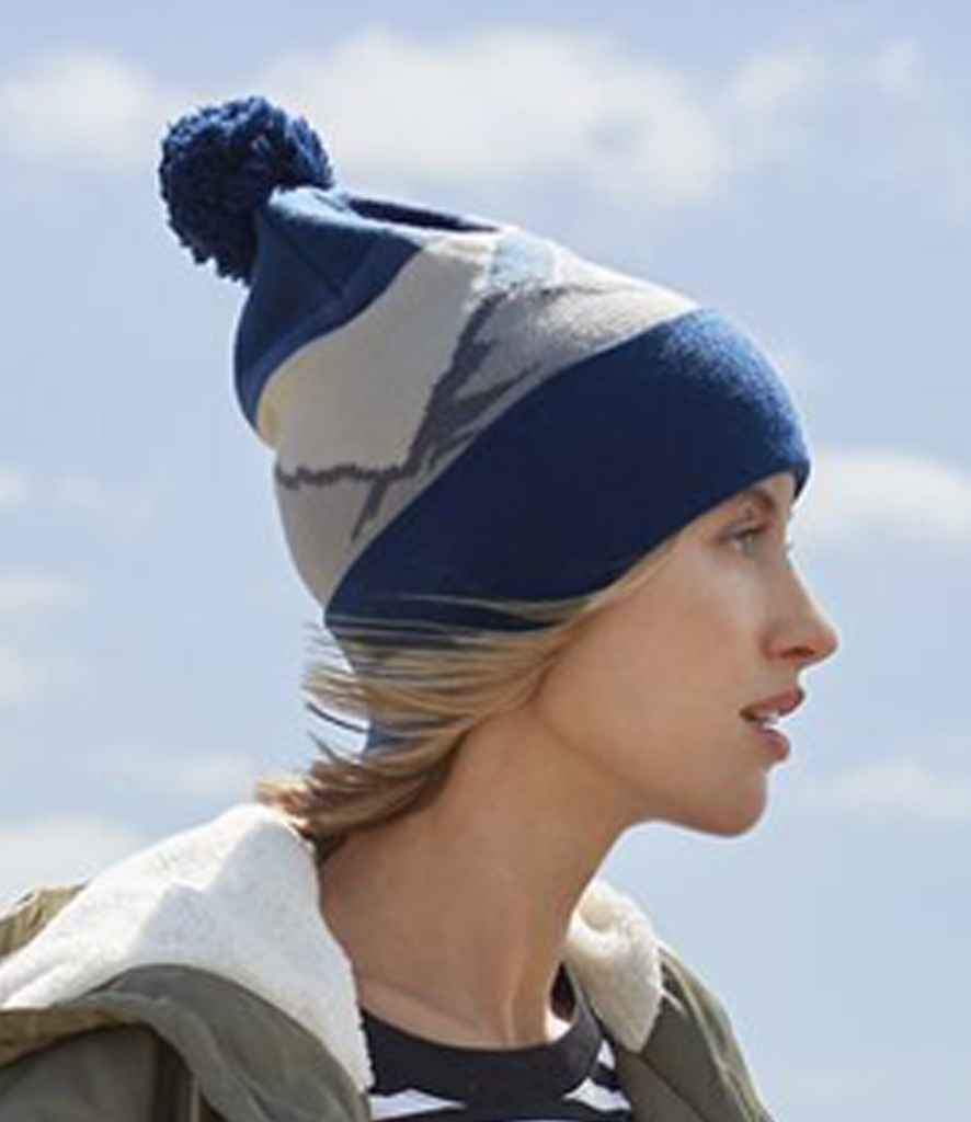 Beechfield Mountain Peaks Pom Pom Beanie - Rocky Peaks