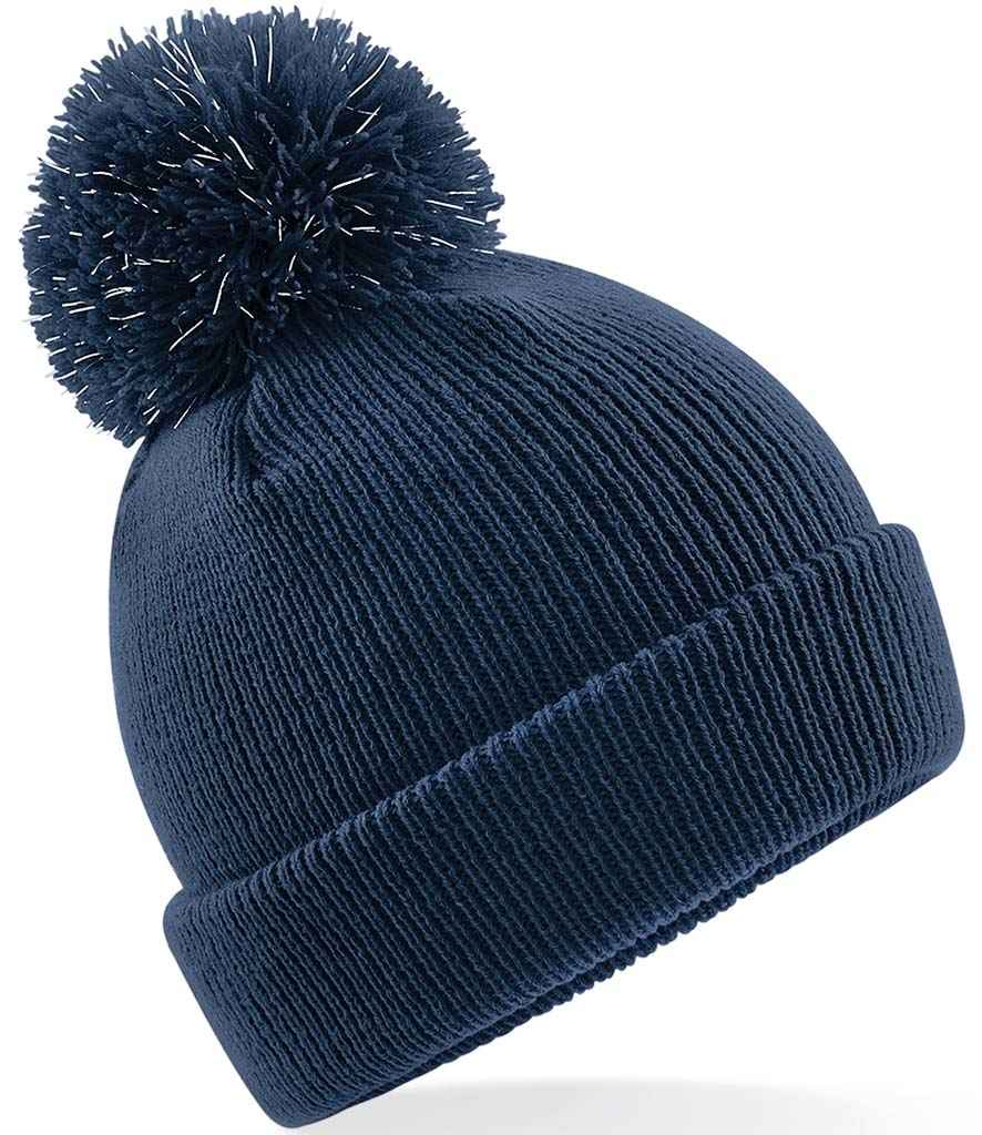 Beechfield Kids Reflective Bobble Beanie - French Navy